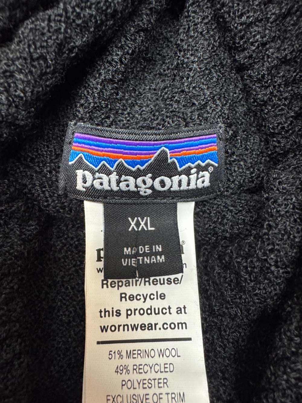 Patagonia Capilene Air Hoody Hoodie Base Layer Merino Wool Men’s Size 2XL Black - Picture 6 of 11
